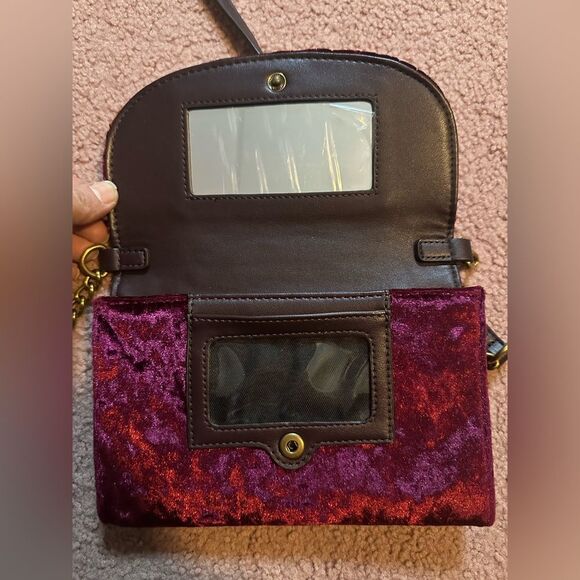 Nine West Velvet Crossbody Bag - Red Burgundy - Picture 4 of 5